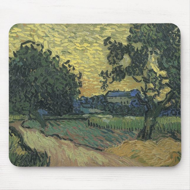 Alfombrilla De Ratón Paisaje Van Gogh en Twilight (Frente)