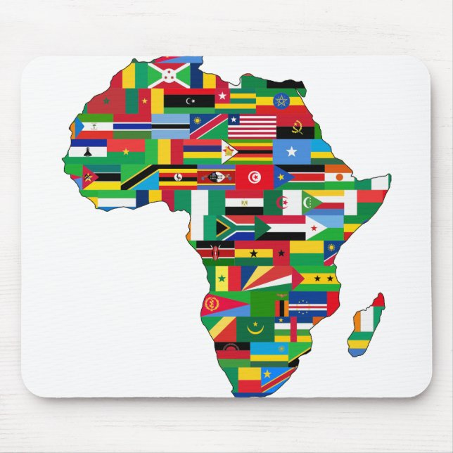 Alfombrilla De Ratón Países del continente africano: Mapa de bandera de (Frente)