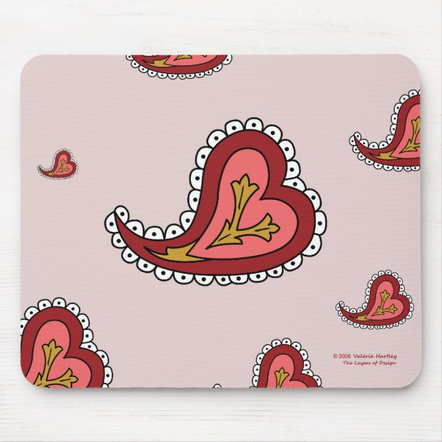 Alfombrilla De Ratón Paisley Heart Mousepad (Frente)