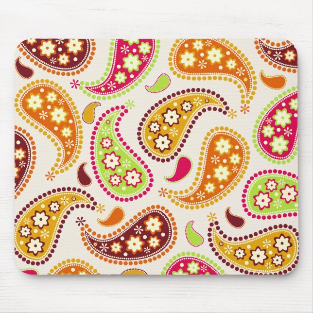 Alfombrilla De Ratón Paisley multicolora Mousepad (Frente)