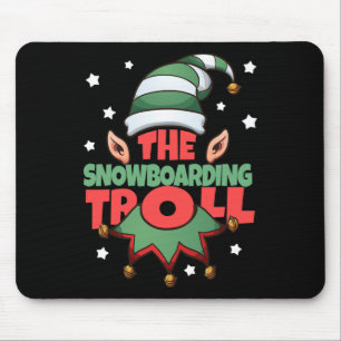Alfombrilla De Ratón Pajama - Sn, Navidades divertidos del Snowboard Tr