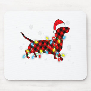 Alfombrilla De Ratón Pajamas Red Buffalo Tocó Dachshund Perro Merry Chr