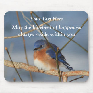 Alfombrilla De Ratón Pajarito Azul De La Felicidad Inspirador Mousepad
