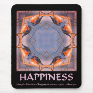 Alfombrilla De Ratón Pájaro Azul De La Felicidad Inspirador