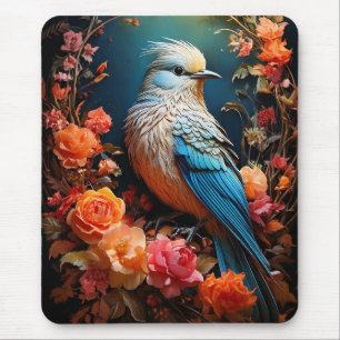 Alfombrilla De Ratón Pájaro Azul de Naturaleza Caprichosa