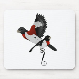 Alfombrilla De Ratón Pájaro cardenal Rosa Grosbeak
