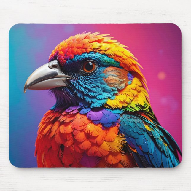 Alfombrilla De Ratón pájaro colorido (Frente)