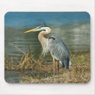 Alfombrilla De Ratón Pájaro Mousepad de la garza de gran azul