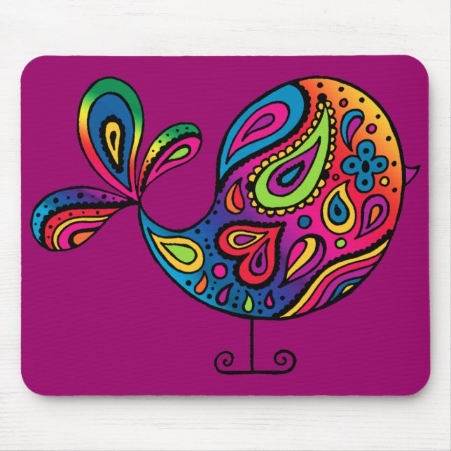 Alfombrilla De Ratón Pájaro Mousepad del arco iris (Frente)