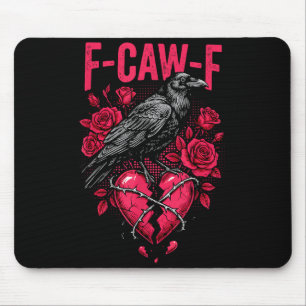 Alfombrilla De Ratón Pájaro Negro Divertido F-caw-f Anti Día de San Val