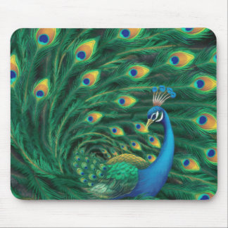 Alfombrilla De Ratón Pájaro Pavo Real Azul