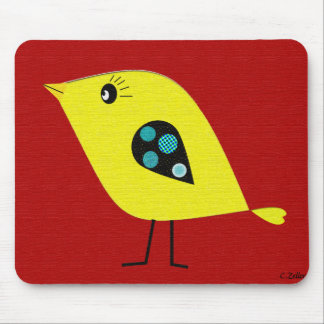 Alfombrilla De Ratón Pájaro retro moderno