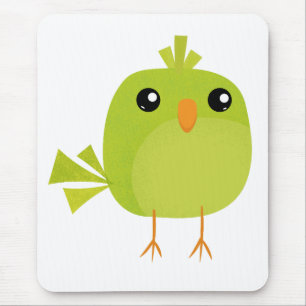 Alfombrilla De Ratón Pájaro Verde de Dibujos Animados