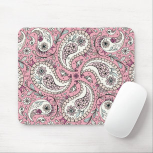 Alfombrilla De Ratón Pájaros de paisley de rosa bebé