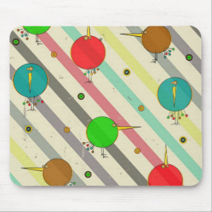 Alfombrilla De Ratón Pájaros enrrollados Mousepad rayado