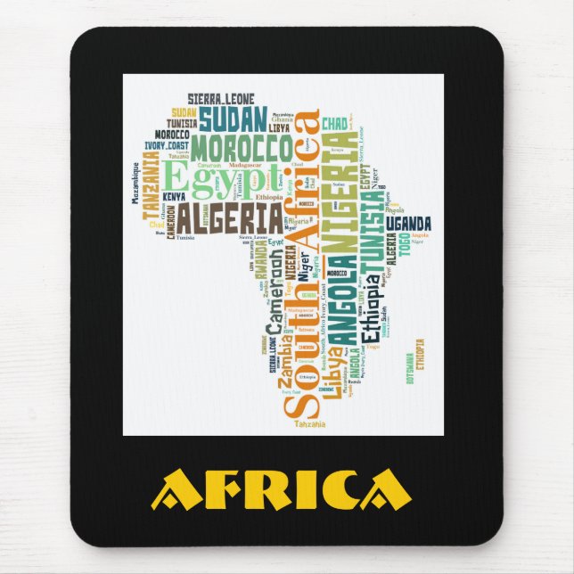 Alfombrilla De Ratón Palabra africana; arte (Frente)