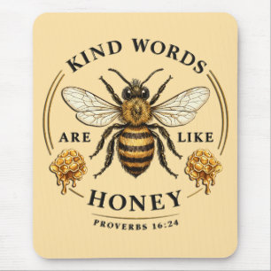 Alfombrilla De Ratón Palabras amables inspiradoras/Abeja