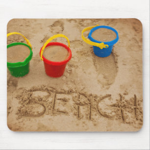 Alfombrilla De Ratón Palabras de la arena de la playa