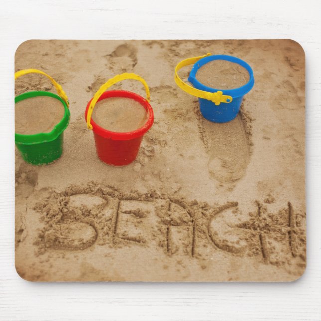 Alfombrilla De Ratón Palabras de la arena de la playa (Frente)