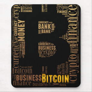 Alfombrilla De Ratón Palabras gráficas del logo de Bitcoin