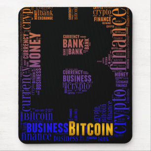 Alfombrilla De Ratón Palabras gráficas del logo de Bitcoin