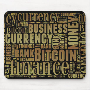 Alfombrilla De Ratón Palabras gráficas del logo de Bitcoin
