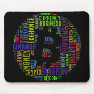 Alfombrilla De Ratón Palabras gráficas del logo de Bitcoin