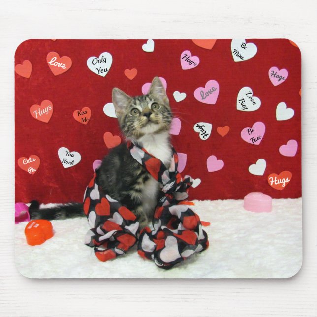 Alfombrilla De Ratón Palabras para amar, Bandit el Tabby Kitten Mousepa (Frente)