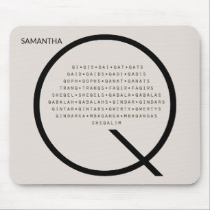 Alfombrilla De Ratón Palabras Q personalizadas sin inglés americano
