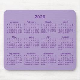 Alfombrilla De Ratón Pale and Royal Purple 2026 Calendar