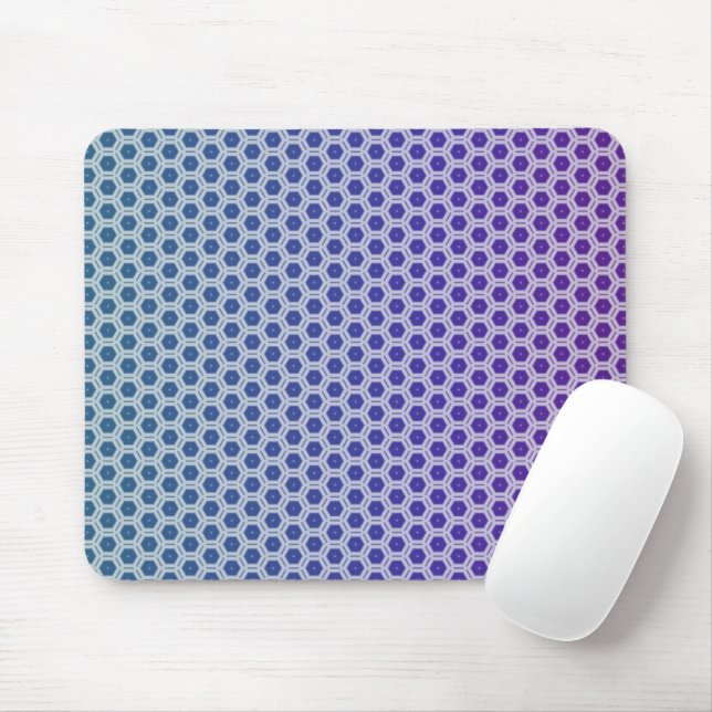 Alfombrilla De Ratón Pale Purple and Teal Hexagons Mouse Pad (Con ratón)
