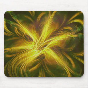 Alfombrilla De Ratón Paleta Amarilla Mousepad Fractal Flower