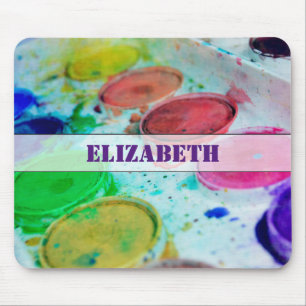 Alfombrilla De Ratón Paleta de pintura de color de agua multicolor para