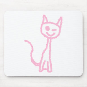 Alfombrilla De Ratón Palidezca - el gato rosado, guiñando