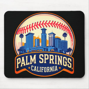 Alfombrilla De Ratón Palm Springs California Ciudad del Béisbol Silueta