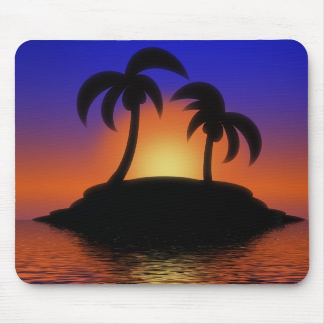 Alfombrilla De Ratón Palm Tree Sunrise mousepad (Frente)