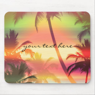 Alfombrilla De Ratón Palm Trees Tropical Hepical Beach Summer Mouse Pad