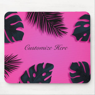 Alfombrilla De Ratón Palm tropical rosa caliente deja isla personalizad