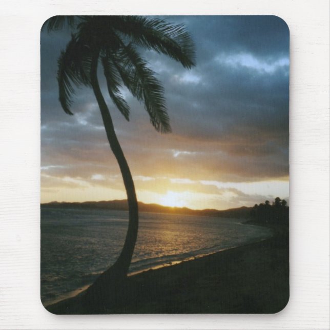 Alfombrilla De Ratón Palma Mousepad de la puesta del sol (Frente)