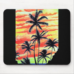 Alfombrilla De Ratón Palmas de Coco Sunset de Hawái