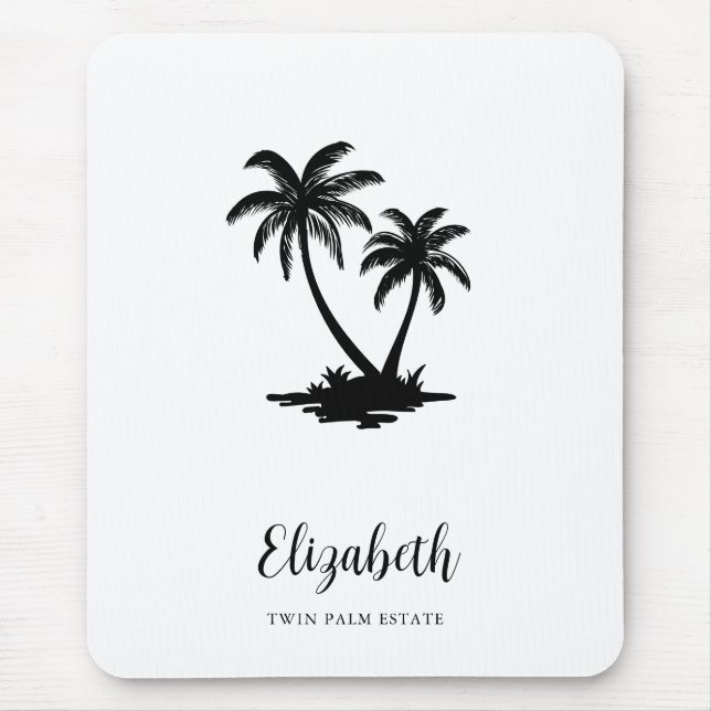 Alfombrilla De Ratón Palmera Tropical Costera Personalizada (Frente)