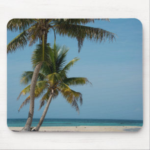 Alfombrilla De Ratón Palmera y playa de arena blanca