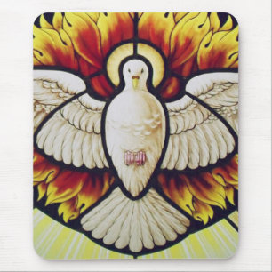 Alfombrilla De Ratón Paloma del Espíritu Santo en vitral
