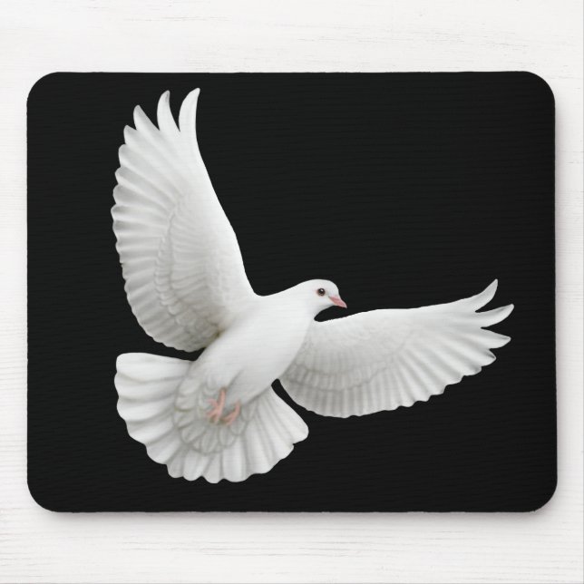 Alfombrilla De Ratón Paloma Mousepad del blanco que vuela (Frente)