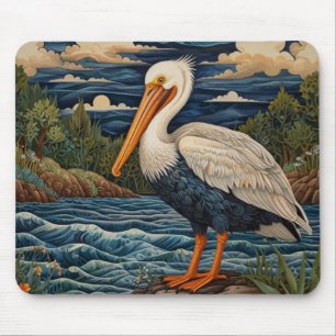 Alfombrilla De Ratón Palomino de gaviota de mar blanco