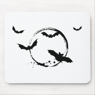 Alfombrilla De Ratón Palos de Halloween con la luna