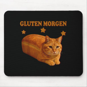 Alfombrilla De Ratón Pan divertido meme gato gluten mañana humor gráfic