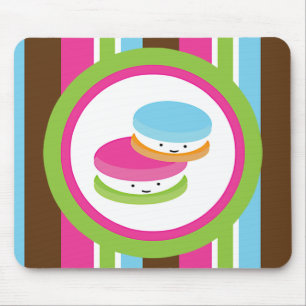 Alfombrilla De Ratón Panadería Divertida Colorida Macarons Rayas Divert