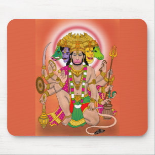 Alfombrilla de ratón Panchmukhi Hanuman