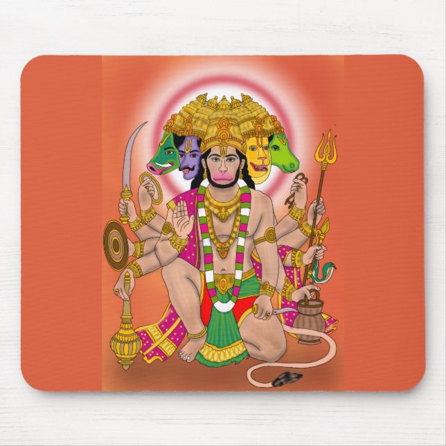 Alfombrilla De Ratón Panchmukhi Hanuman Mouse Pad (Frente)